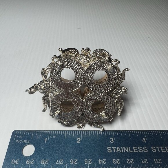 Vtg Sam Fink Vanity Tray Silver Boy & Guitar Ormolu Filigree Lipstick Holder - Picture 6 of 6